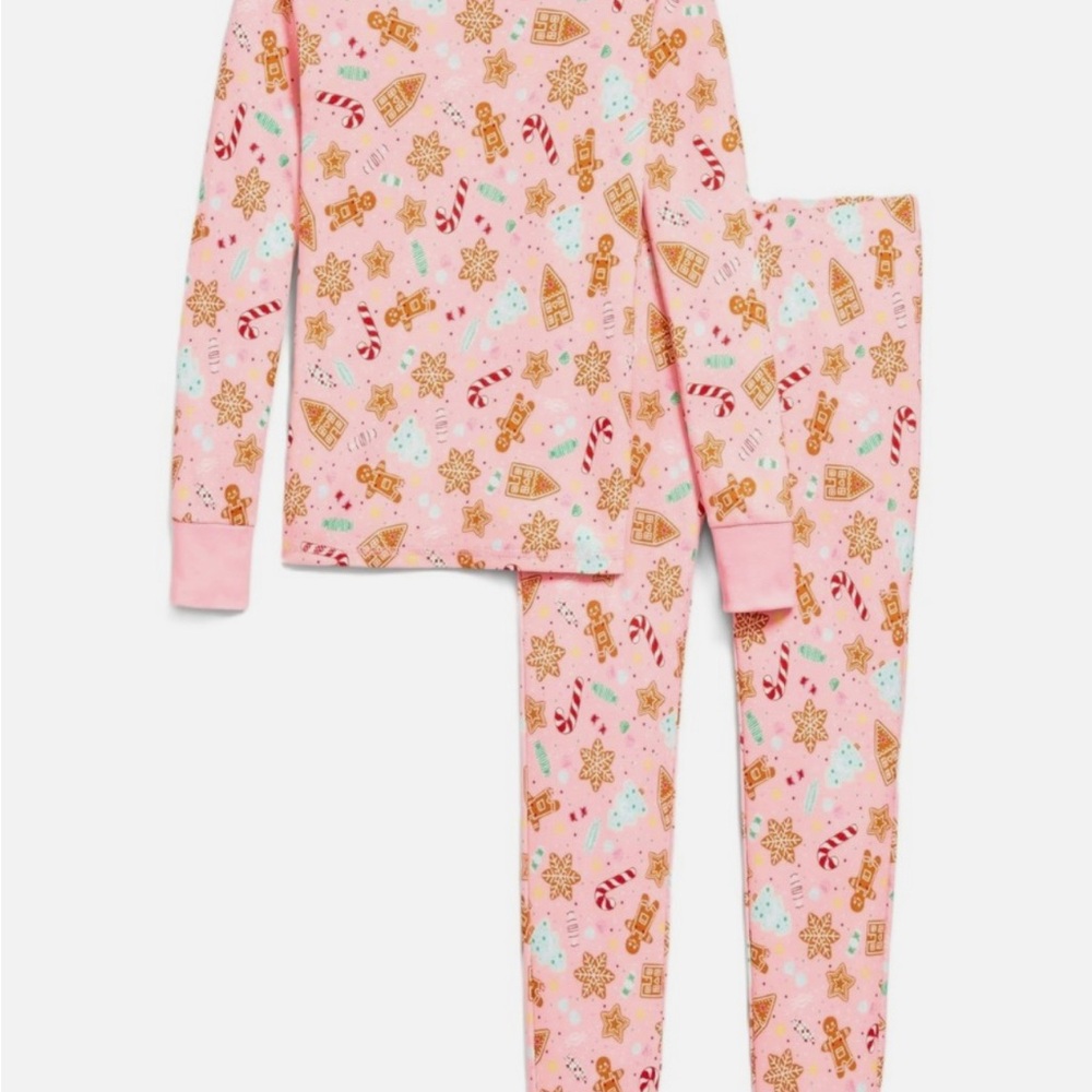 SOLD Old Navy Gingerbread & Candy Cane Pajamas 2-piece Set